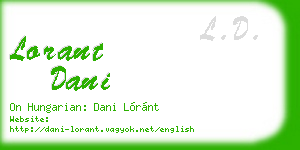 lorant dani business card