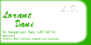 lorant dani business card